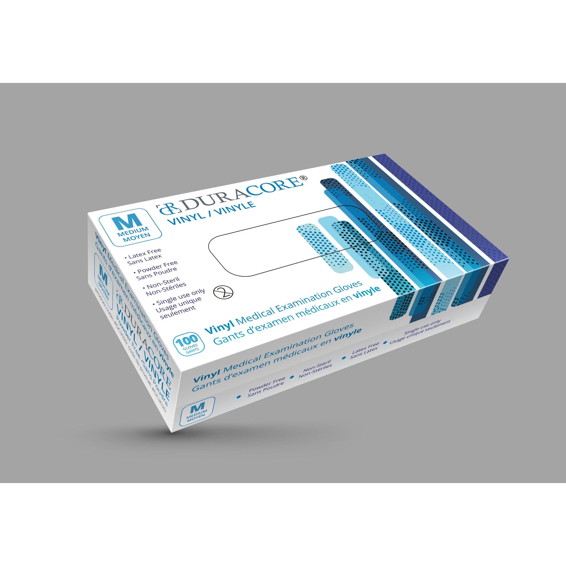 DURACORE VINYL EXAM GLOVES MEDIUM